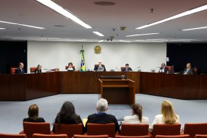 Brazilian Supreme Court's first Chamber judges during the trial on August 27, 2024. Photo by Gustavo Moreno/STF